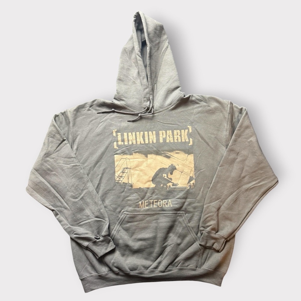 Linkin Park Meteora Graphic Hoodie Charcoal Gray Large Rock Band Pullover